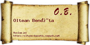 Oltean Benáta névjegykártya